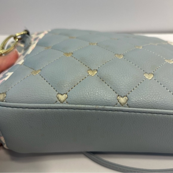 Luv Betsey - Betsey Johnson Blue, White & Pink heart Accent Crossbody Bag - Picture 5 of 9